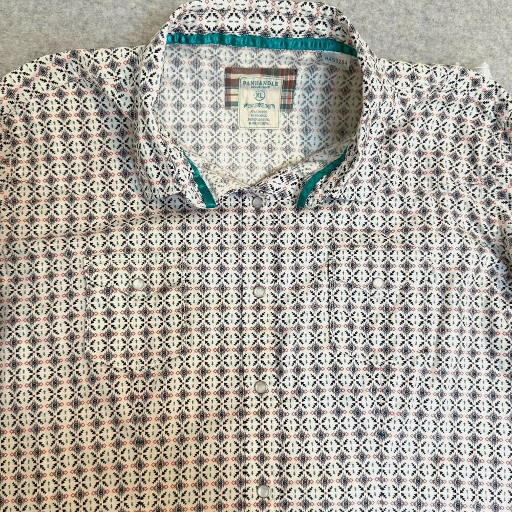 Panhandle Rough Stock Women’s Western Shirt Pearl Snap Geometric Size XL